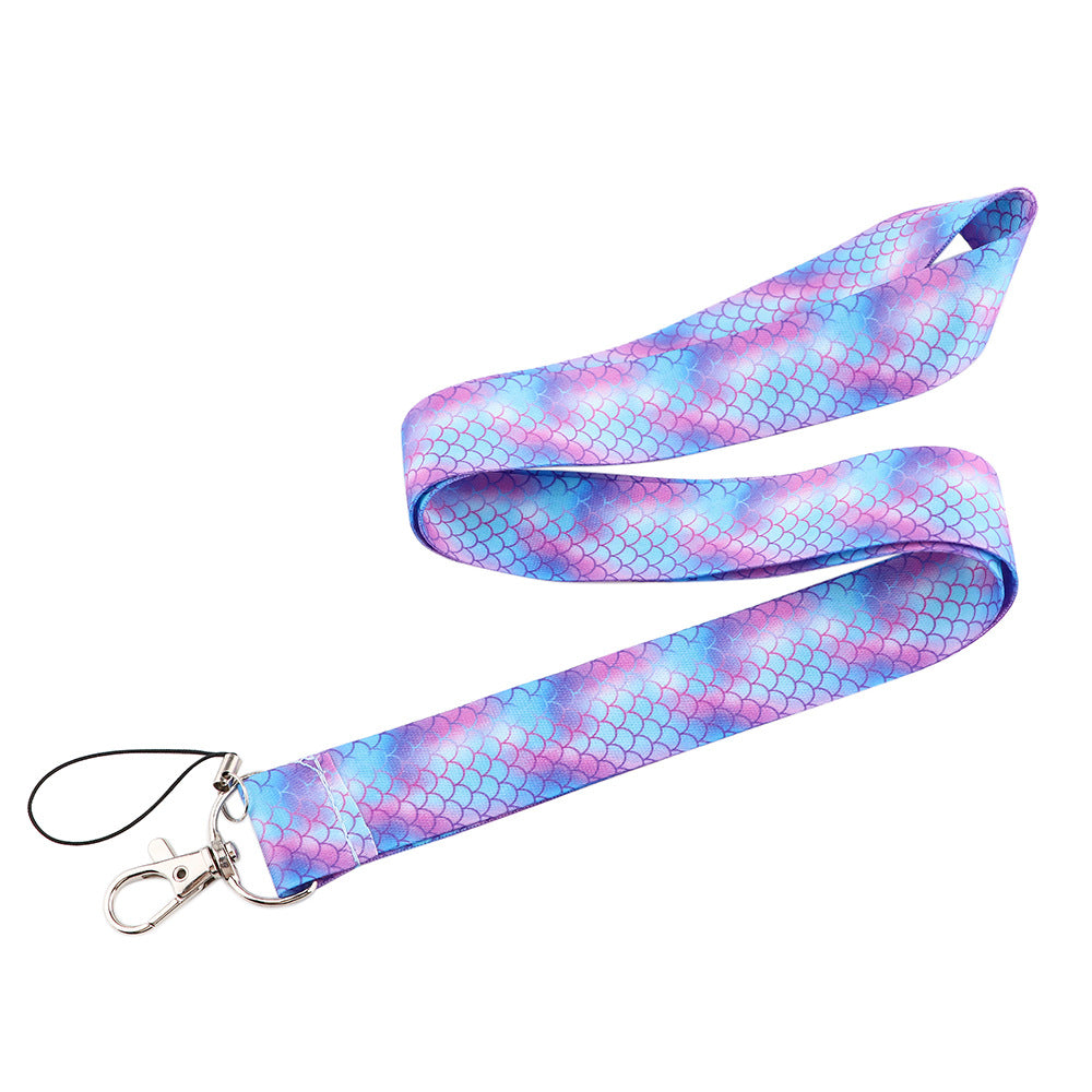 Wholesale Polyester Mermaid Scales Mobile Phone Lanyard Keychain